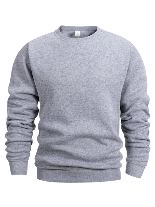 Men's Crew Neck Sweatshirts Solid Color Sweatwear Spring Outdoor