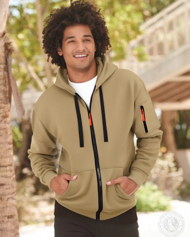 Casual top men's 2024 autumn and winter sportswear solid color men's