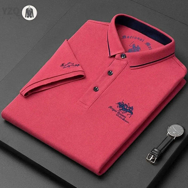 Men's Embroidered Casual Fashion Short Sleeved POLO Shirt Summer