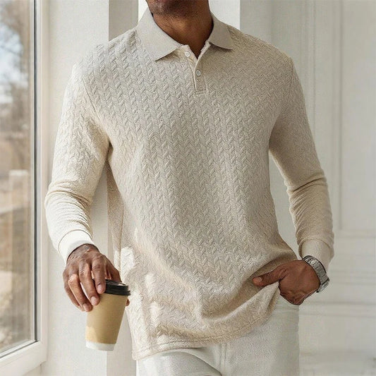Men Long Sleeve Polo Shirt High Quality Male Clothing Office Polos