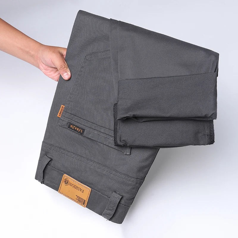2024 Men's High Quality Pure Cotton Classic Solid Color Casual Pants