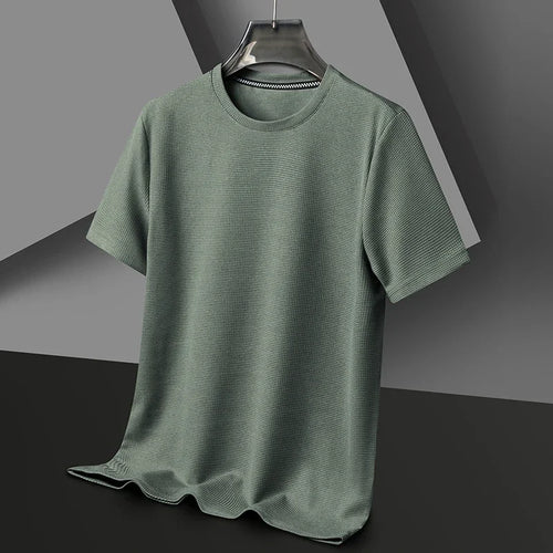 Short sleeved Polo shirShort sleeved Waffle Solid Polot fashion