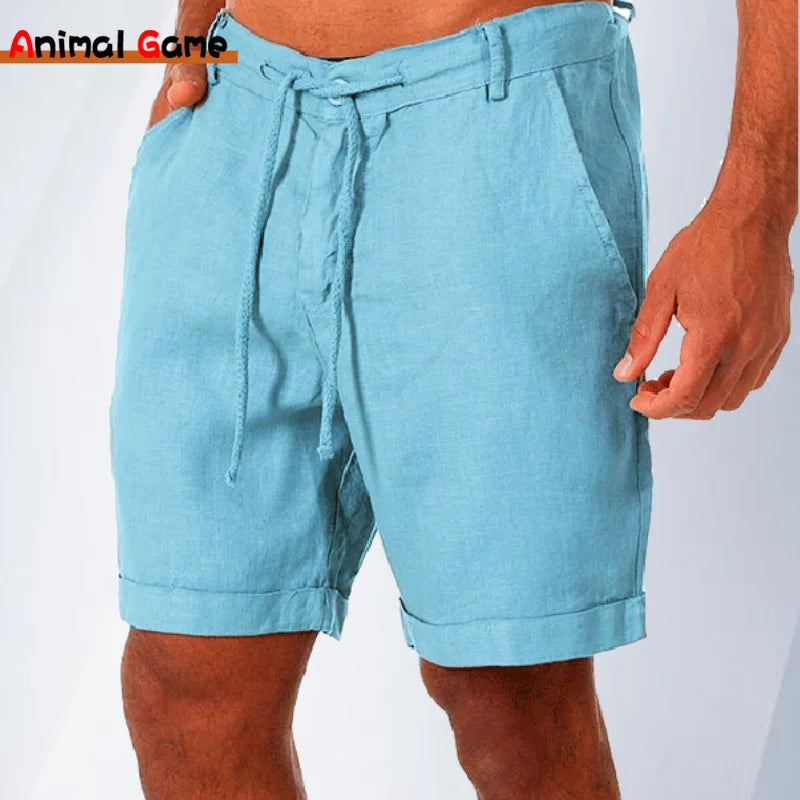 Summer Fashion Mens Linen Shorts Men Cotton Beach Short  New Wild