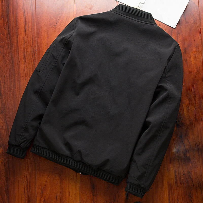 Men Bomber Jacket Thin Slim Long Sleeve baseball Jackets Mens