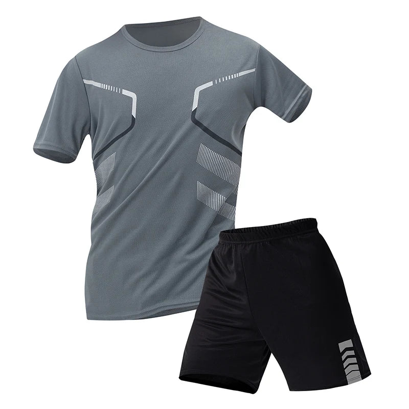 2/6 Pack Plus Size Men's Quick-drying Short-sleeved Shorts Suit Men's