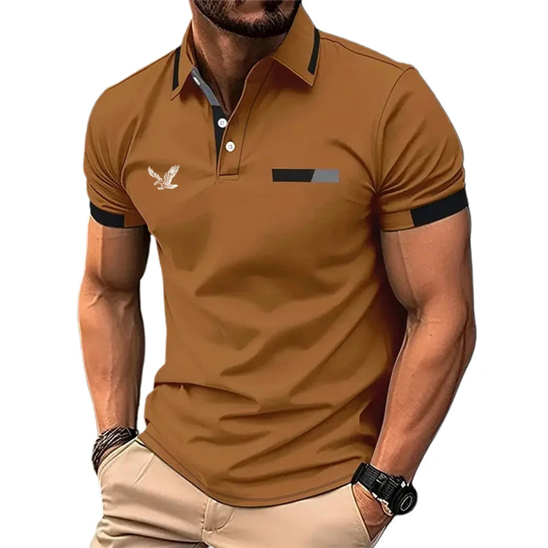 Men's Golf Shirt Golf Polo Work Casual Lapel Short Sleeve Basic Modern