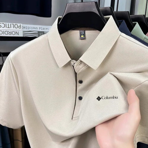 High end brand men's letter printed short sleeved polo shirt cool