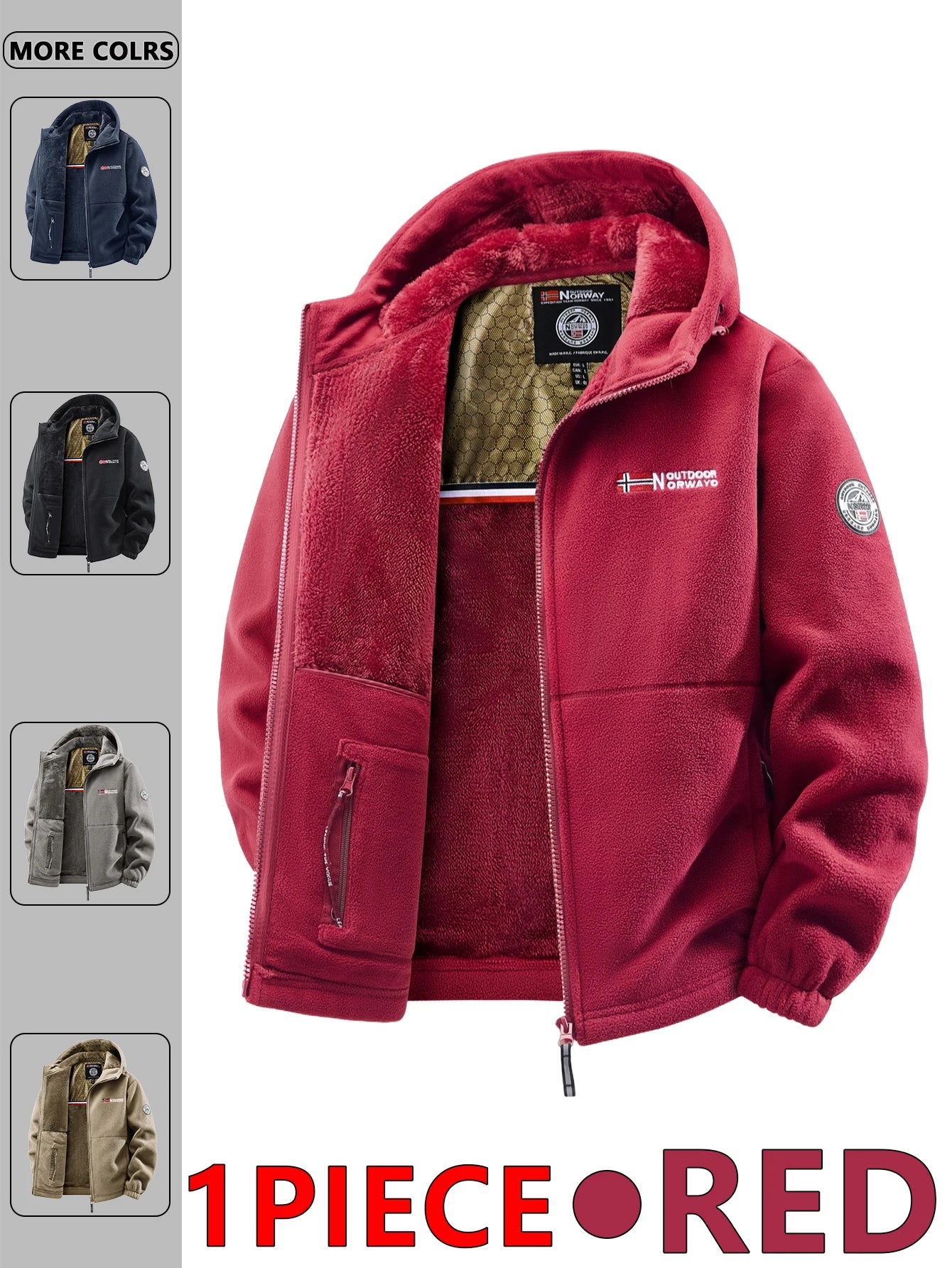 Men's Autumn and Winter Outdoor Hooded Jacket, Suitable for Daily Wear