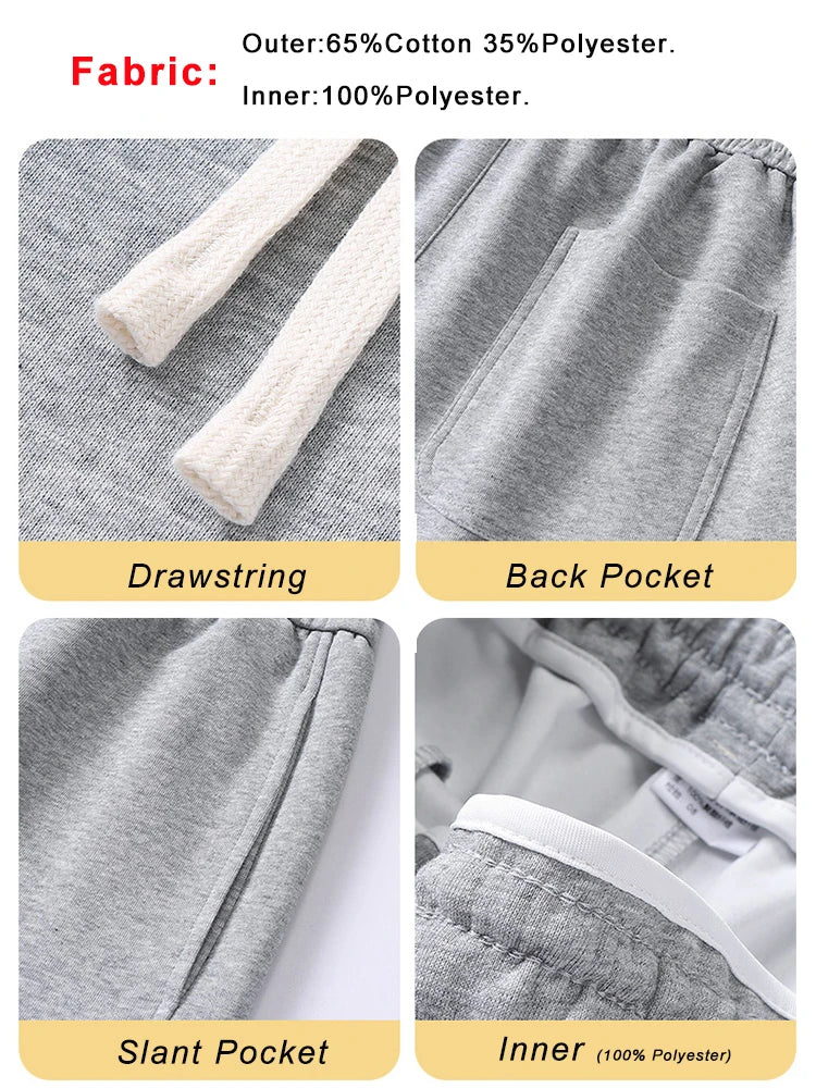 Spring Autumn Men Sweatpants Korean Fashion Sportswear Drawstring Wide