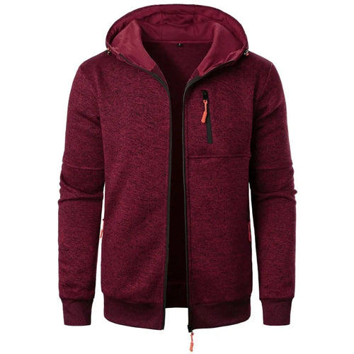 New Streetwear Men's Long Sleeve Sweatshirts for Men Zipper Hooded