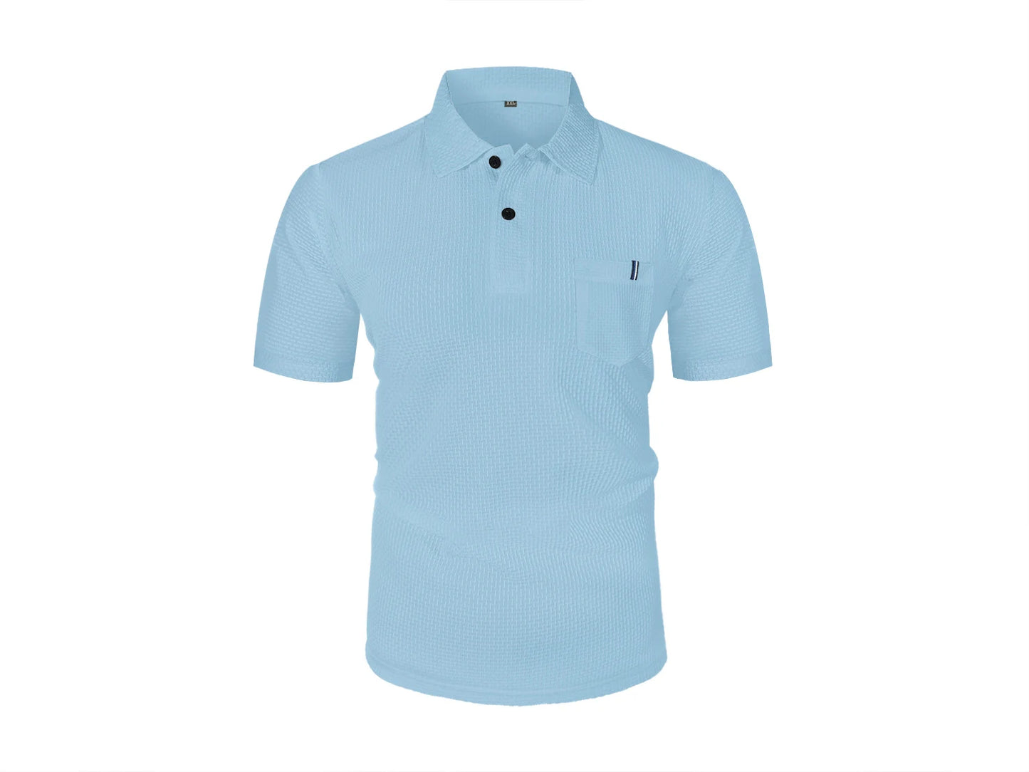 Summer ice silk lapel pocket POLO shirt, men's short-sleeved T-shirt,