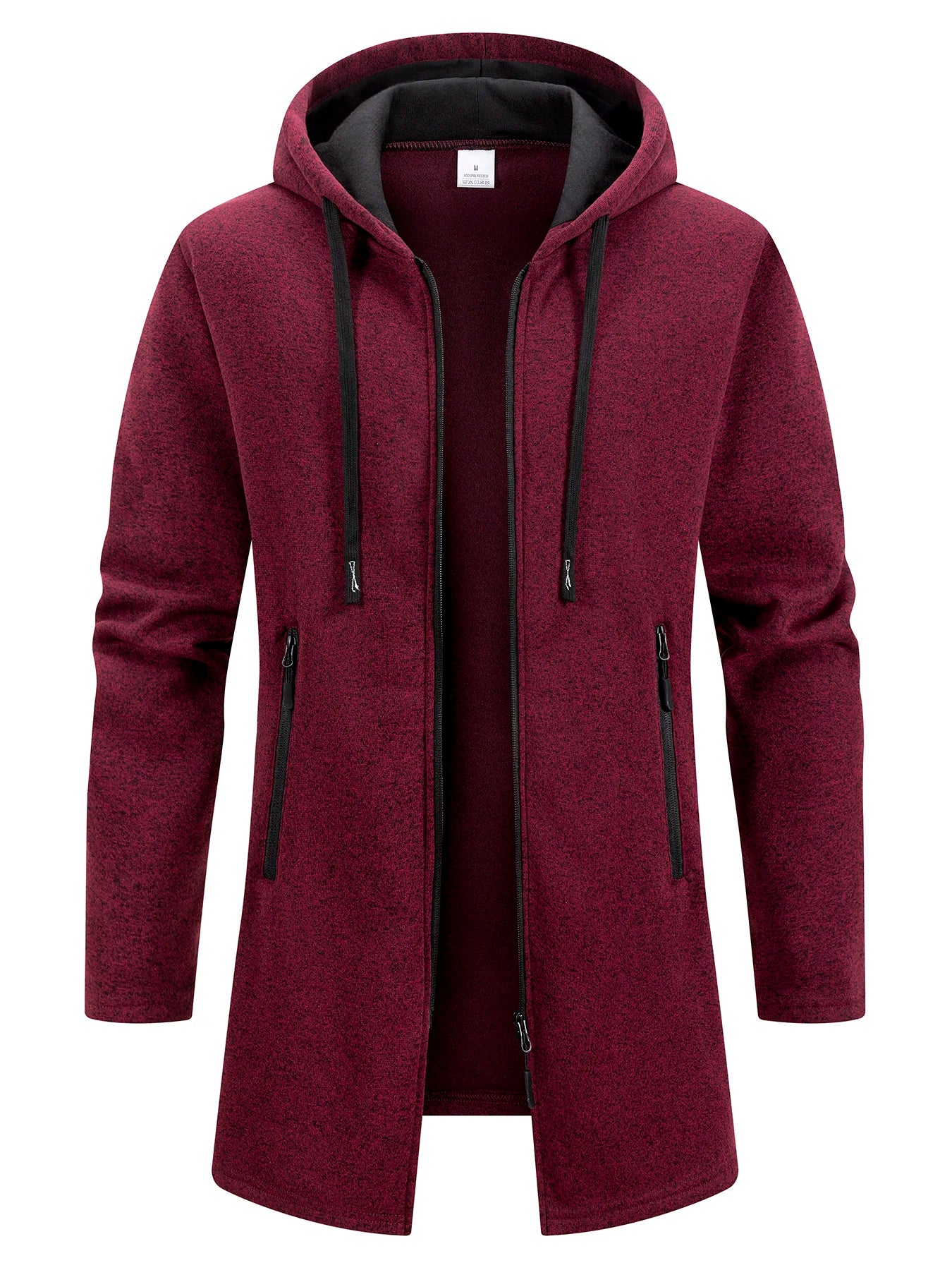 Men's Retro Zipper Jacket Mid Length Windbreaker Spring Autumn Winter