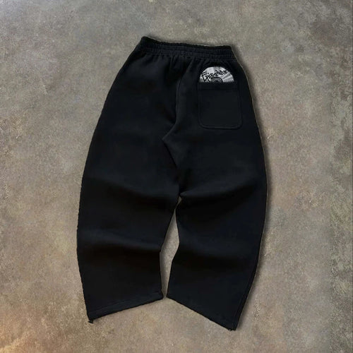 Fashionable Street Style Embroidered Sweatpants Autumn Winter Casual