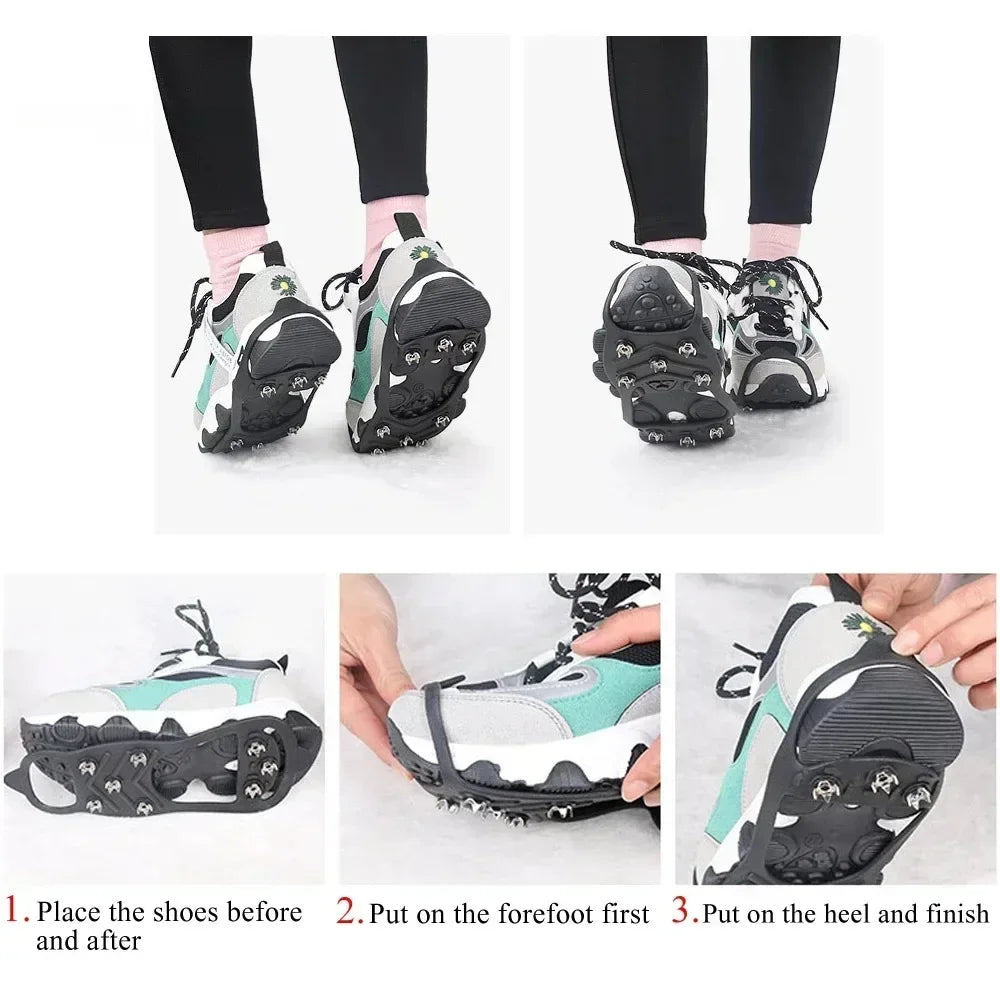 8 Teeth Ice Gripper Spike for Shoes Winter Outdoor Anti-Slip Hiking