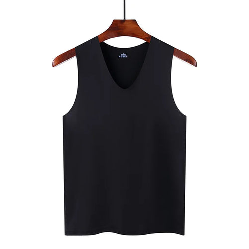 Silk Tank Tops Seamless Mens Vest Sleeveless Sport Bodysuit Vest For