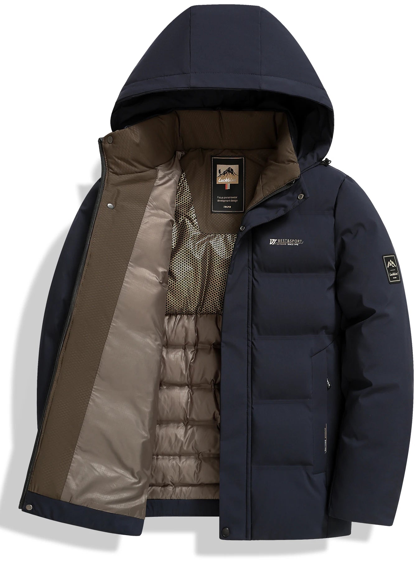 Men's thick and warm cotton jacket for autumn and winter, business and
