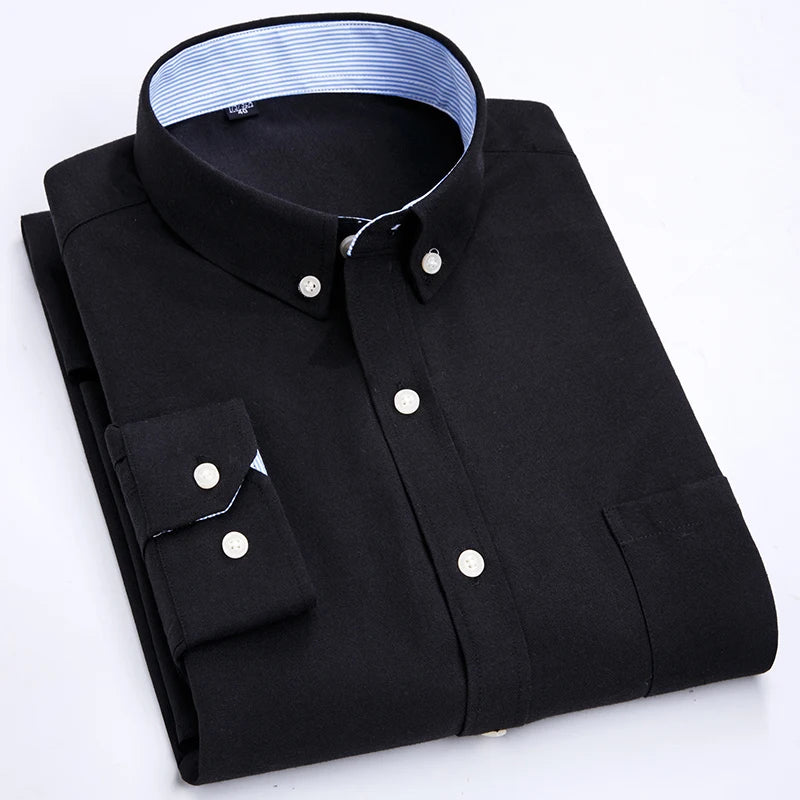 Men's long sleeve shirt Oxford woven casual non-ironing spring summer