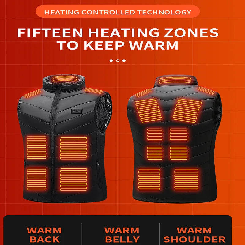 21 Heated Vest Zones Electric Heated Jackets Men Women Sportswear