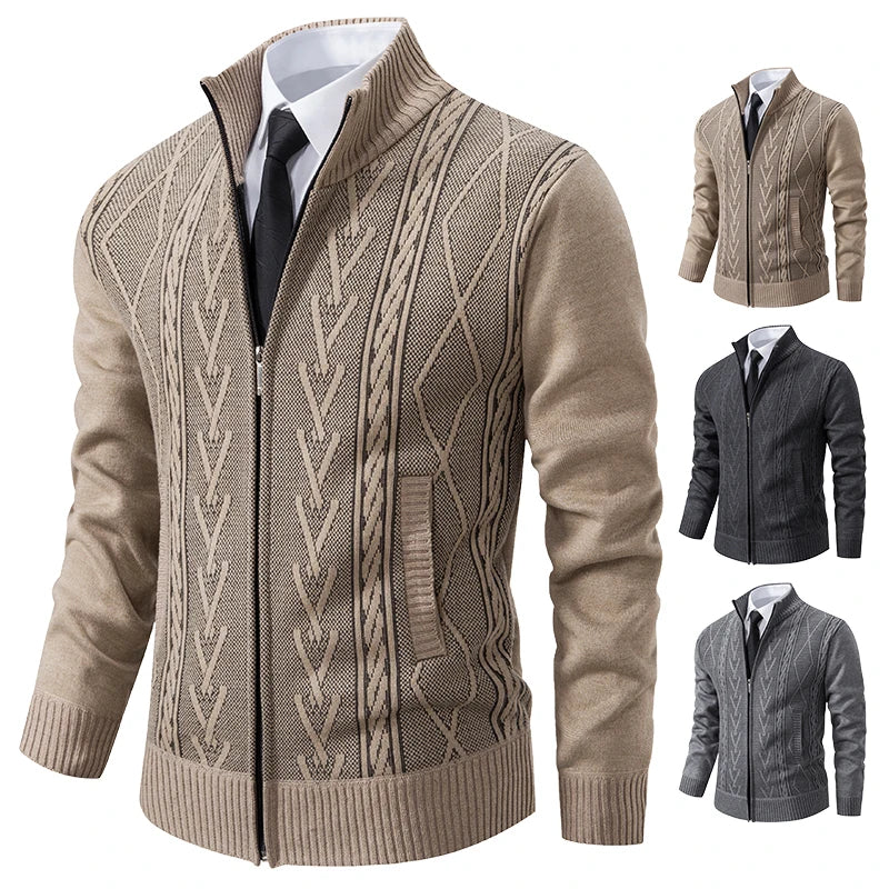 2023 autumn and winter new cashmere padded warm casual men's knitted
