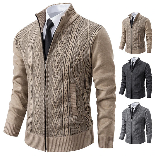 2023 autumn and winter new cashmere padded warm casual men's knitted