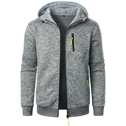 New Streetwear Men's Long Sleeve Sweatshirts for Men Zipper Hooded