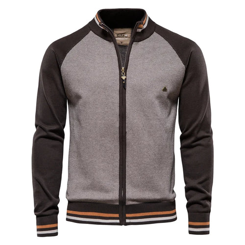 AIOPESON Spliced Cardigan Men Streetwear Casual High Quality Cotton