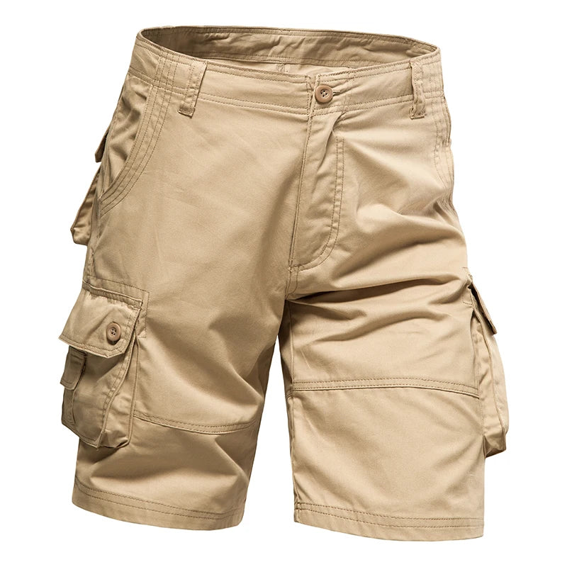 Men's Shorts Loose Large Size Multi-Pocket Overalls Summer Cotton