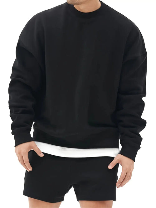 Men's Fashion - Forward Casual Trendy Solid - colored Crew - Neck