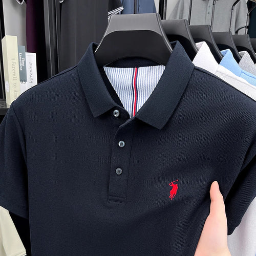 High end brand 100% cotton short sleeve polo shirt men luxur pony