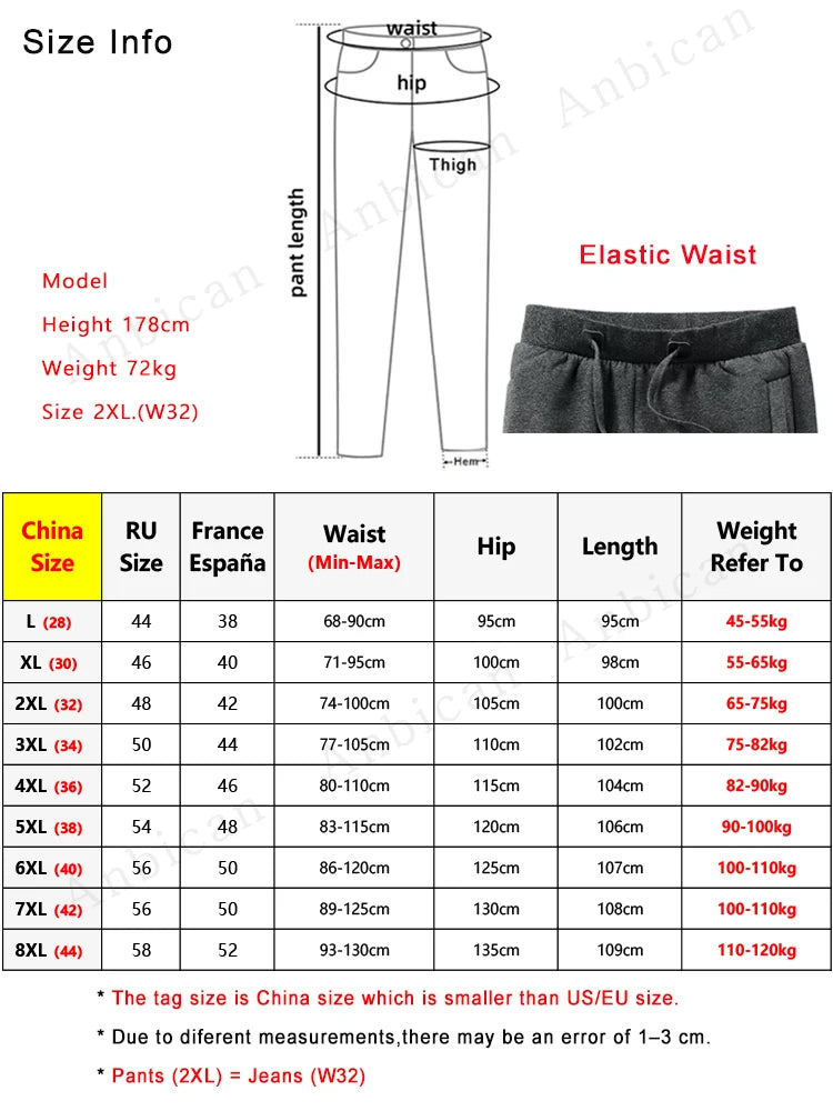 Winter Men's Sweatpants Thick Warm Fleece Joggers Sportswear Zip