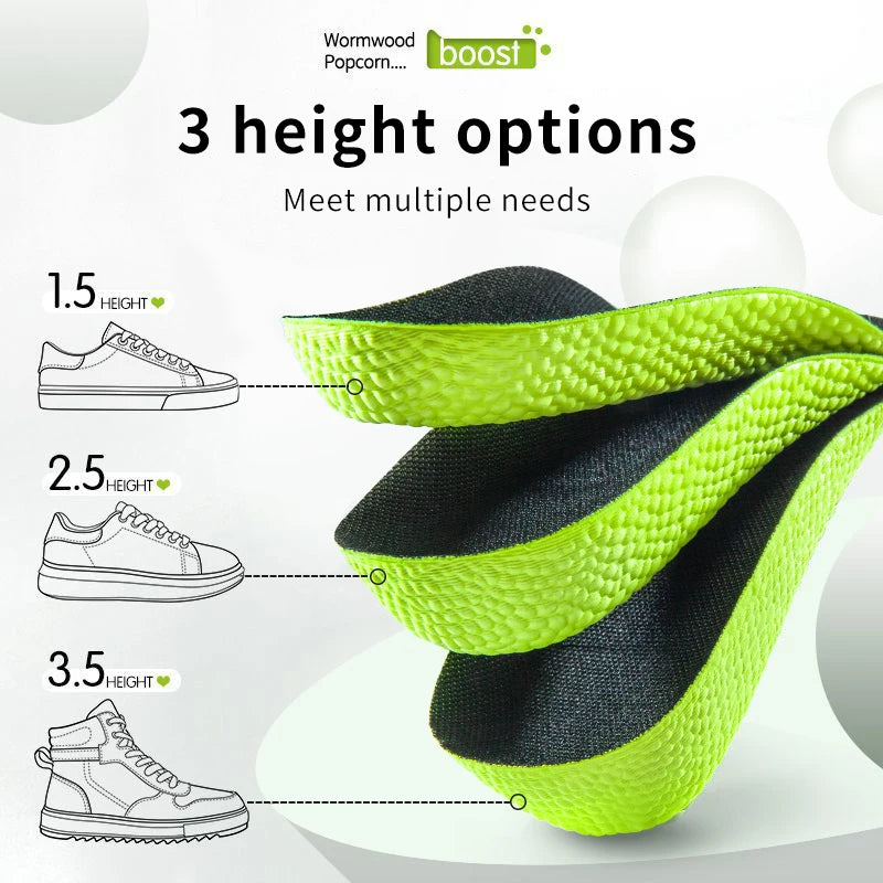 Memory Foam Height Increase Insoles for Men Women Shoes Flat Feet Arch