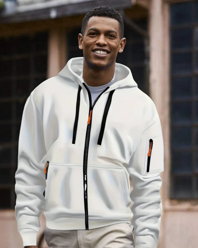 Casual top men's 2024 autumn and winter sportswear solid color men's