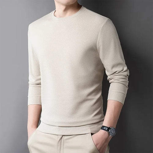 Men's Casual Waffle Round Neck T-shirt Breathable, Comfortable, and