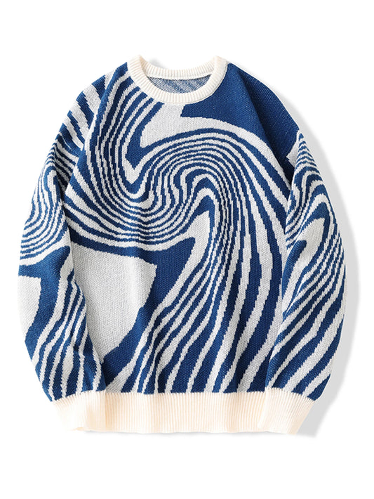 New Popular Autumn and Winter Maze Jacquard Pattern Pullover Sweater