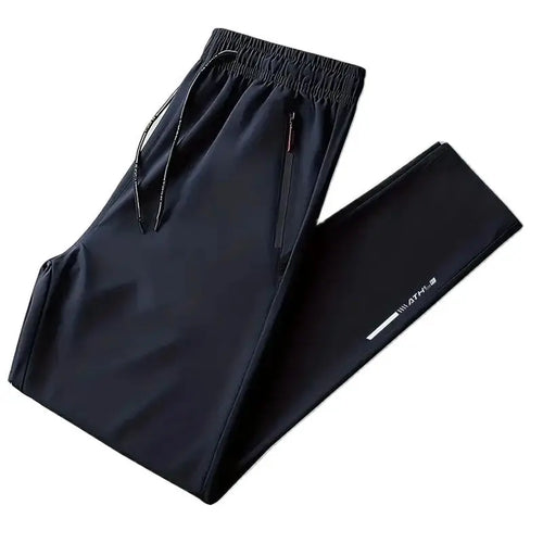Soft Men's Casual Straight Pants Stretch Elastic Waist Jogger Korean