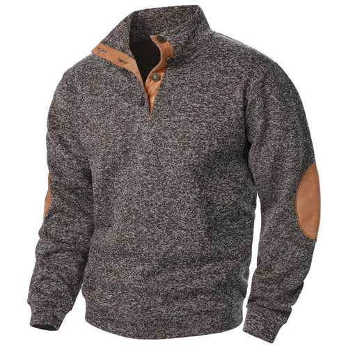 Autumn and winter men's stand collar long sleeve casual knitted