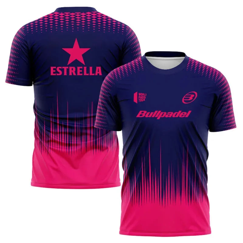 Fashion Gradient Harajuku Men's T Shirt Padel Tennis Sportswear Summer