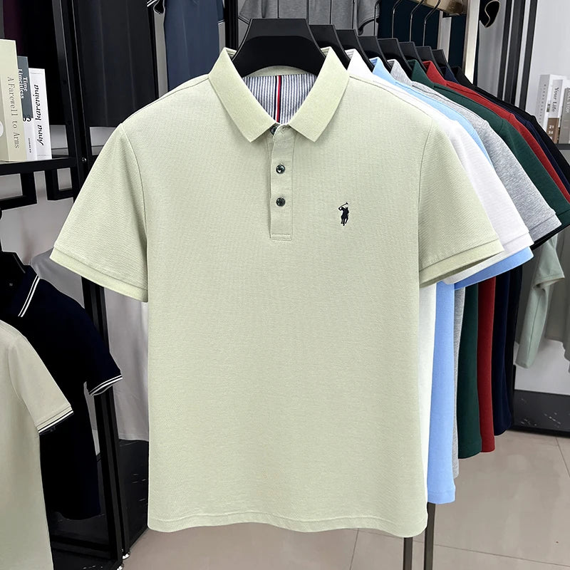 100% pure cotton short sleeved men's polo shirt summer fashion