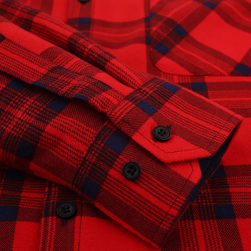 American size men's shirt long sleeve autumn winter warm plus fleece