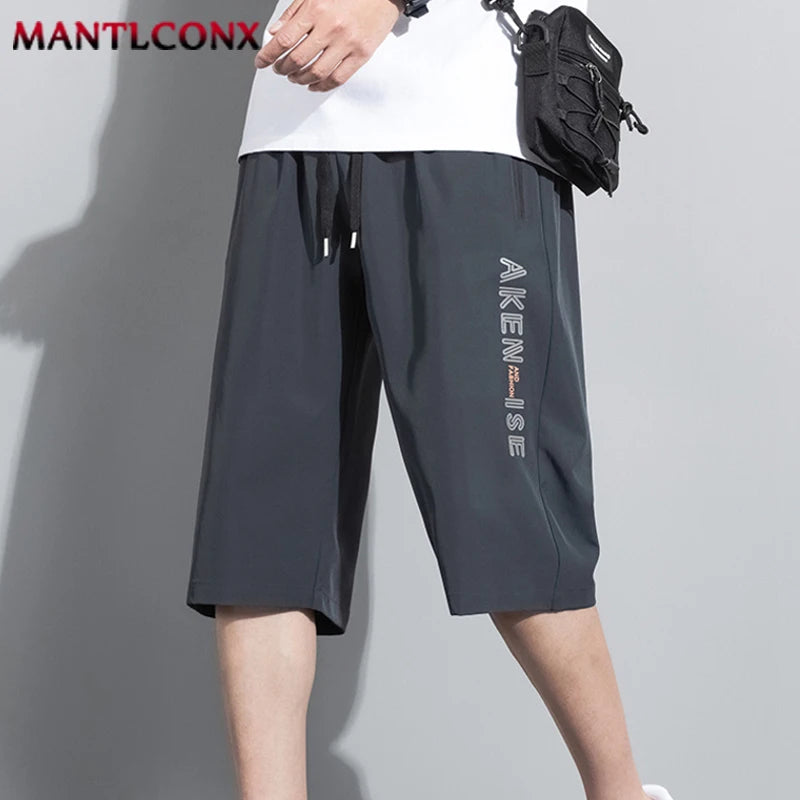 New Fashion Sports Shorts Men Elastic Waist Shorts Male Breathable