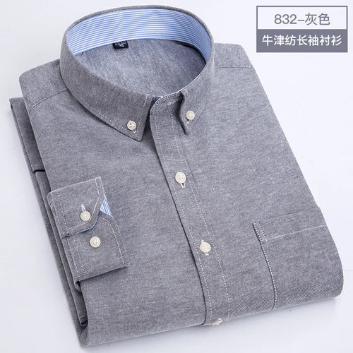 Men's long sleeve shirt Spring summer autumn winter Oxford woven slim