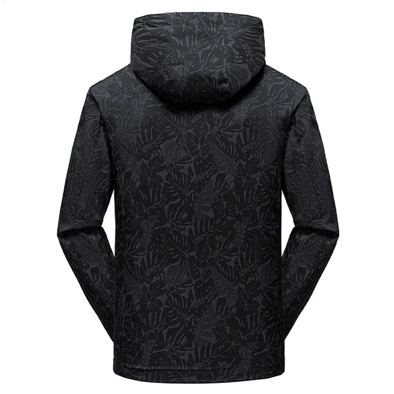 2025 Men's Casual Waterproof Windbreaker Jacket Full Zip Up Hooded