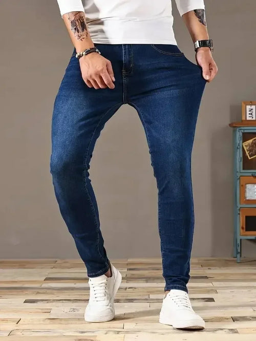2025 Spring New Mens Slim Fit Classic Skinny Jeans Casual Street Style