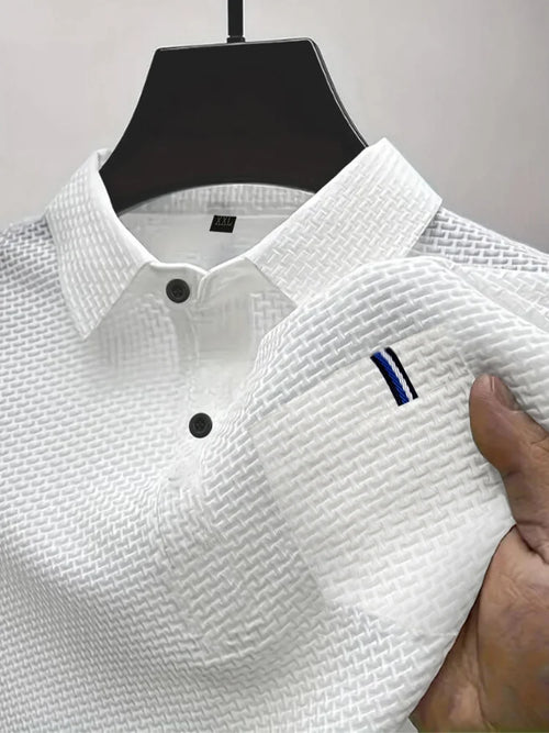 Summer ice silk lapel pocket POLO shirt, men's short-sleeved T-shirt,