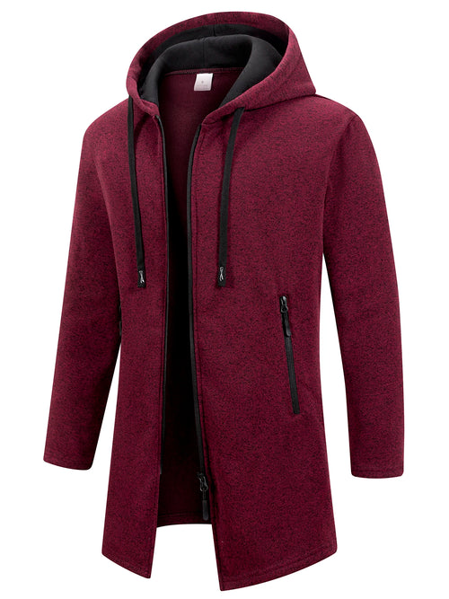 Men's Retro Zipper Jacket Mid Length Windbreaker Spring Autumn Winter