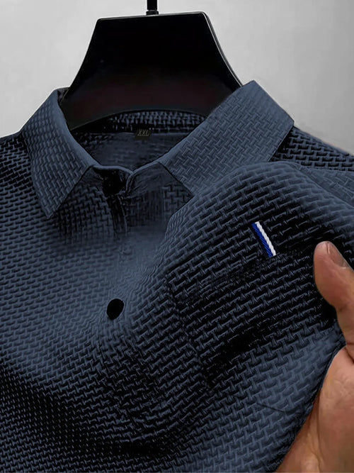 Summer ice silk lapel pocket POLO shirt, men's short-sleeved T-shirt,