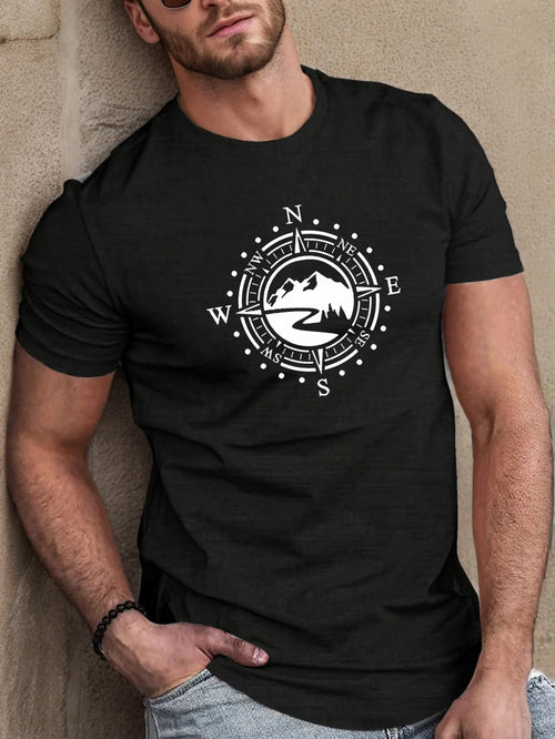 Men's summer 100 cotton fashionable casual loose plus size Compass