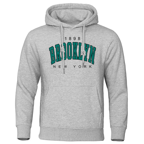 1898 Brooklyn New York Printed Mens Hoody Creativity Crewneck Clothing