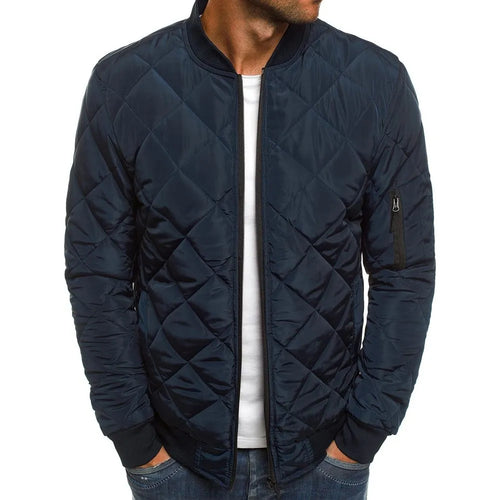 Winter New Cotton Jacket Men's Baseball Collar Mesh Pressed