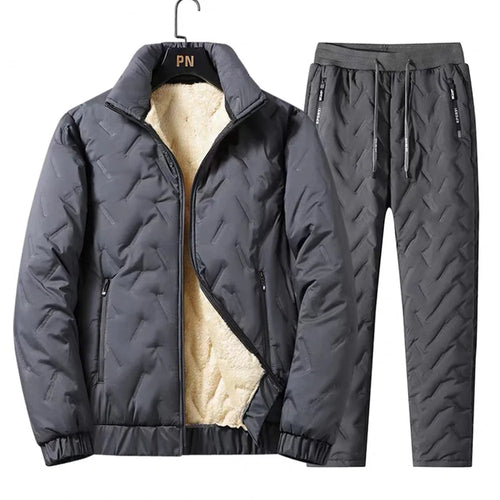 Winter Warm Suit Men's Two-piece Set Autumn and Winter Thickened
